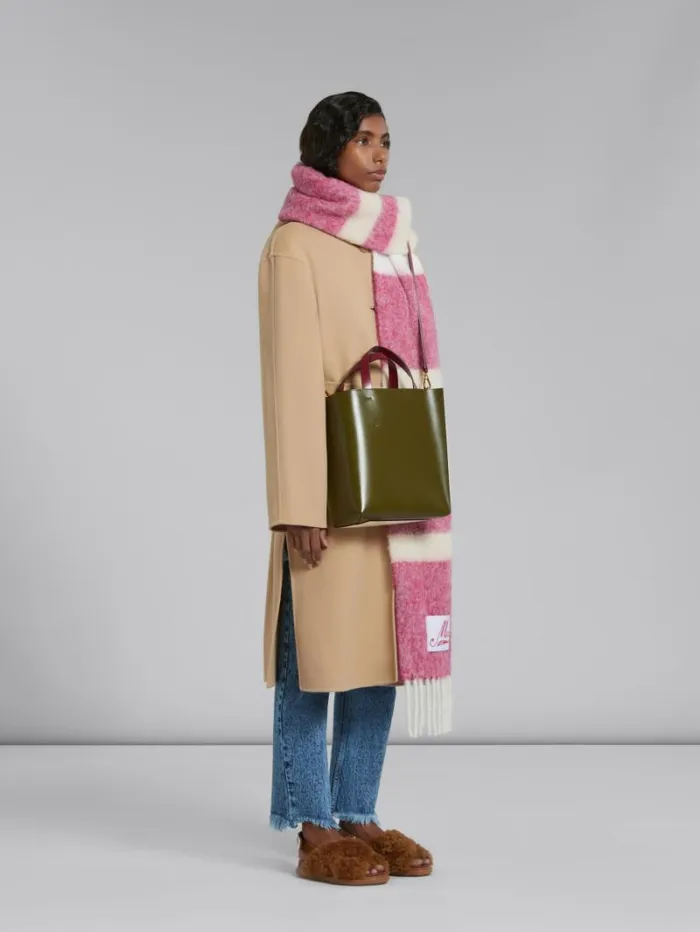 Women Marni Coats and Jackets Beige Wool Coat With Waist Belt