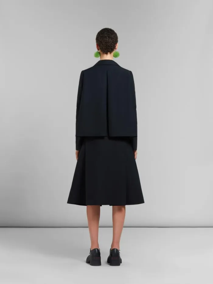 Women Marni Coats and Jackets Black ALine Cady Jacket With Back Pleat