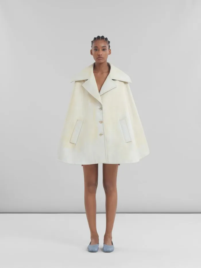 Women Marni Coats and Jackets Light Yellow Leather Cape