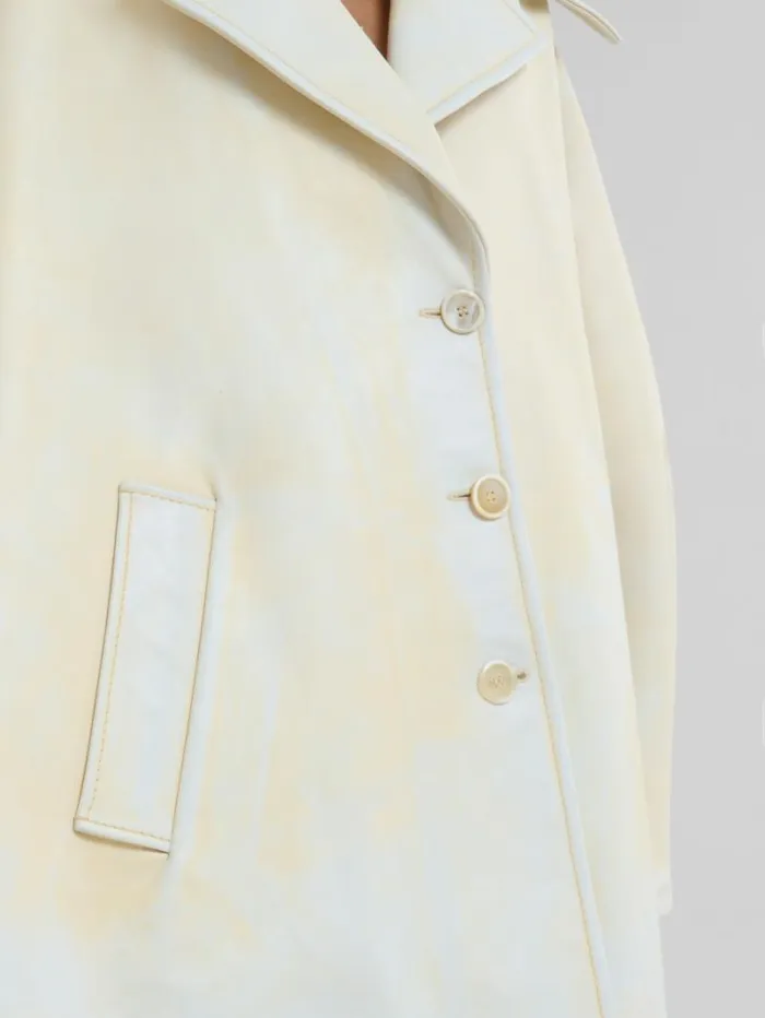 Women Marni Coats and Jackets Light Yellow Leather Cape