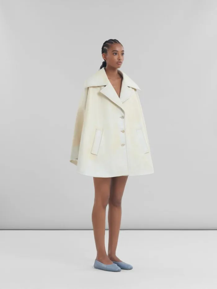 Women Marni Coats and Jackets Light Yellow Leather Cape