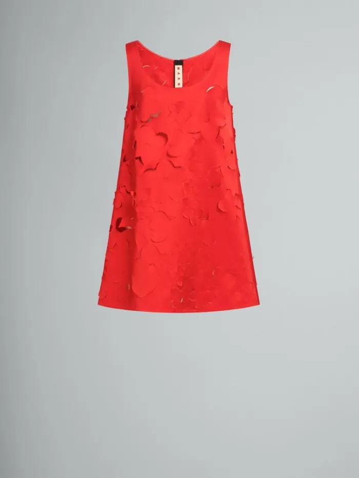 Women Marni Dresses Flared Duchess Satin Dress With Cut Out Detail