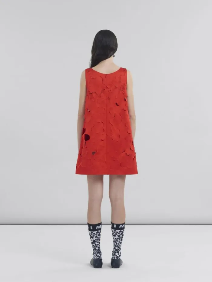 Women Marni Dresses Flared Duchess Satin Dress With Cut Out Detail