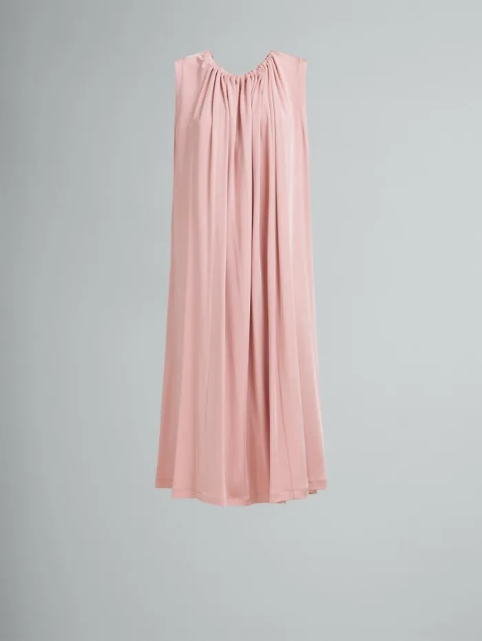 Women Marni Dresses Pink Stretch Jersey Dress With Gathered Neck