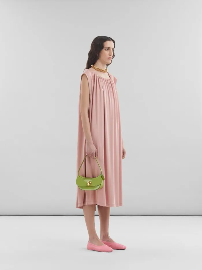 Women Marni Dresses Pink Stretch Jersey Dress With Gathered Neck