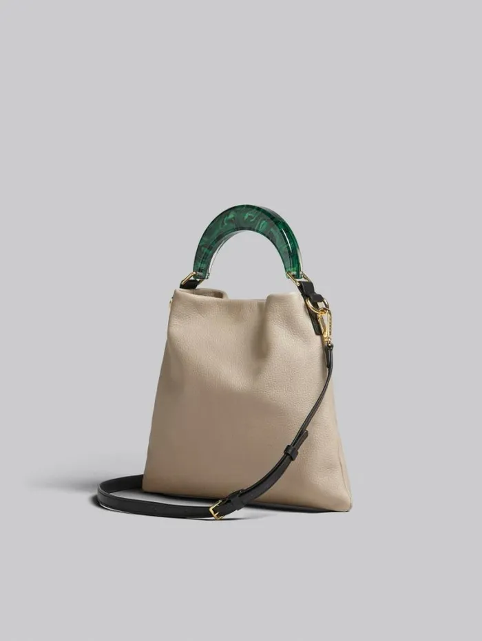 Women Marni Handbags Venice Small Bag In Beige Leather