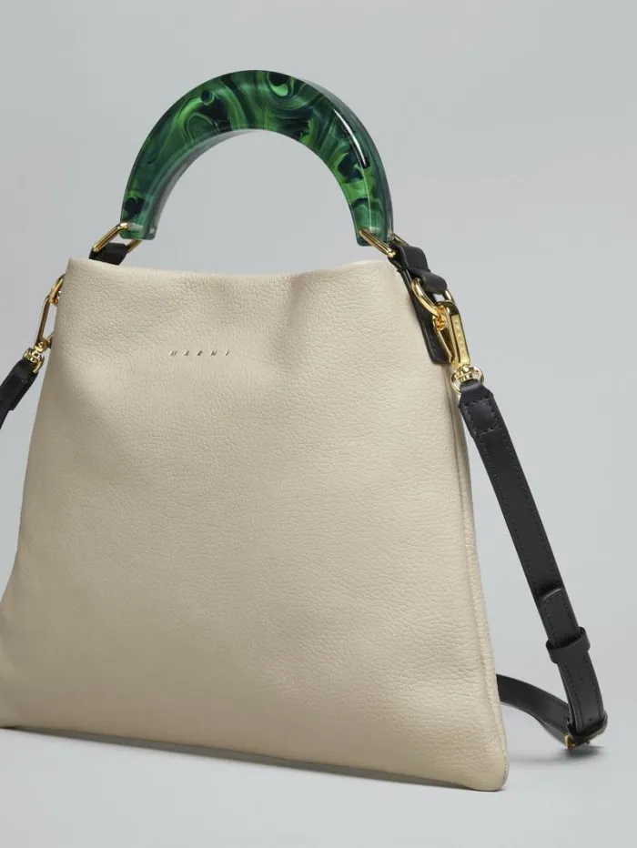 Women Marni Handbags Venice Small Bag In Beige Leather