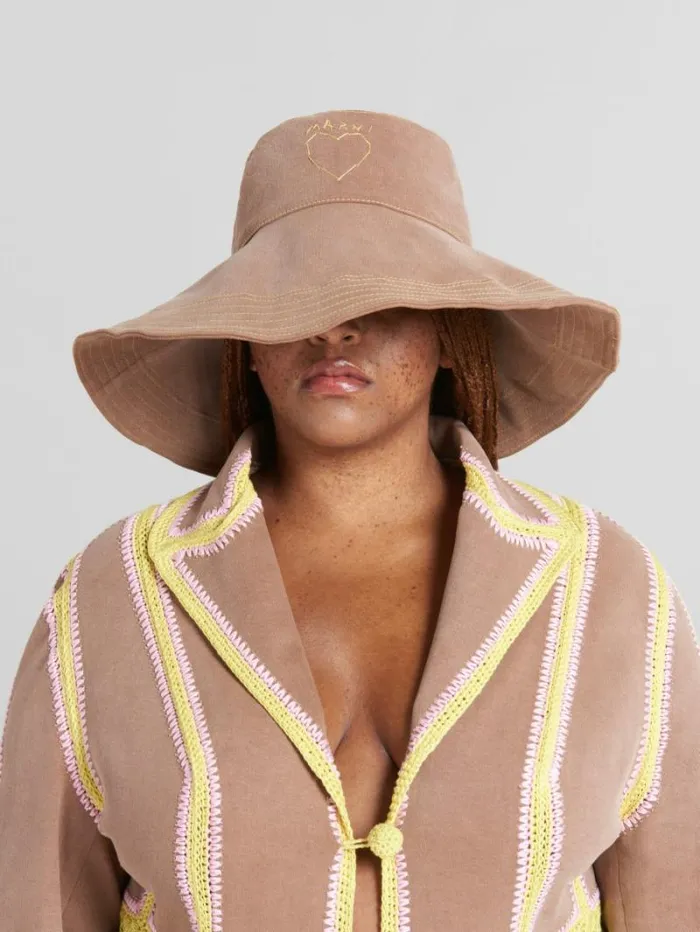 Women Marni Hats Brown Organic Denim Hat