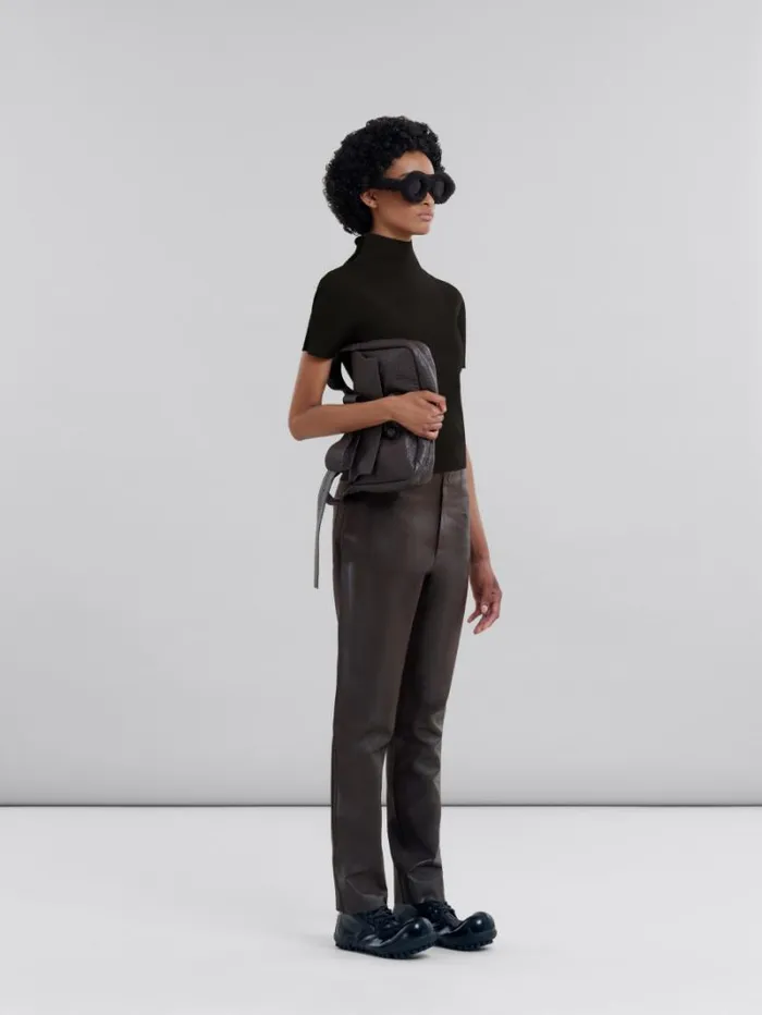 Women Marni Knitwear Brown And Black Wool And Cashmere Sweater