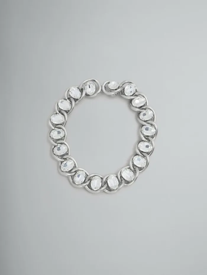 Women Marni Necklaces Chunky Chain Necklace With Rhinestones