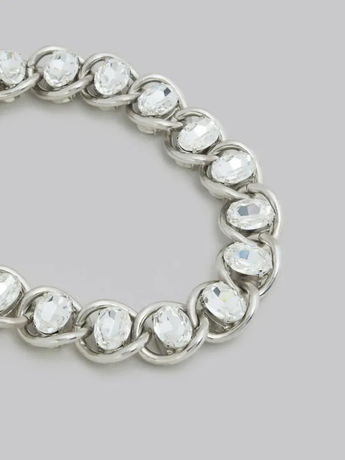 Women Marni Necklaces Chunky Chain Necklace With Rhinestones