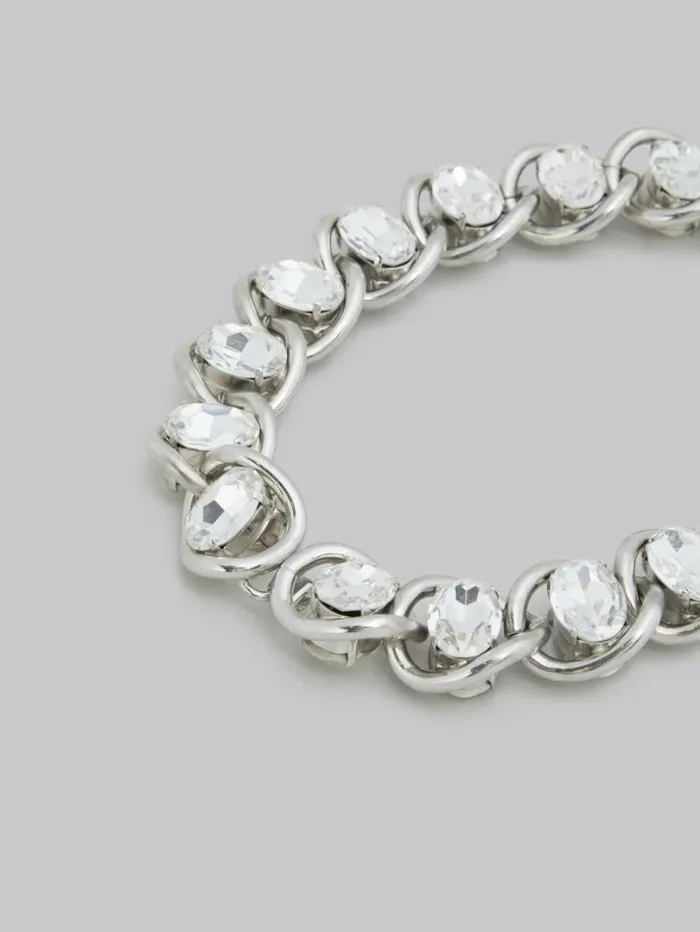 Women Marni Necklaces Chunky Chain Necklace With Rhinestones
