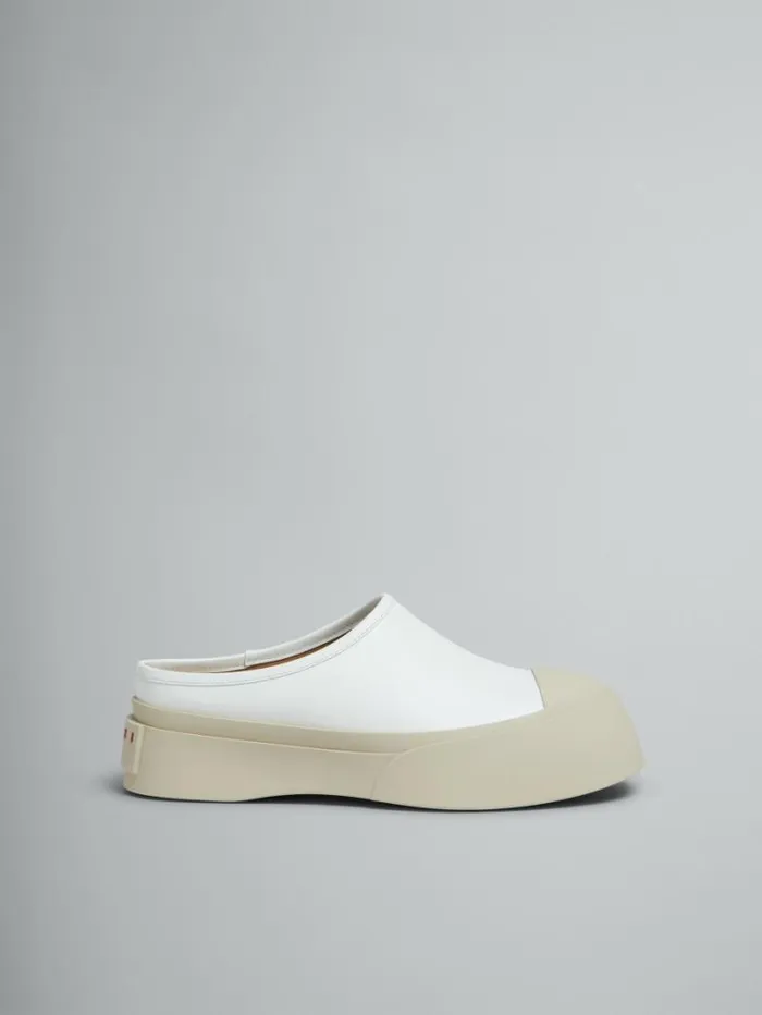 Women Marni Pablo White Leather Pablo Sabot