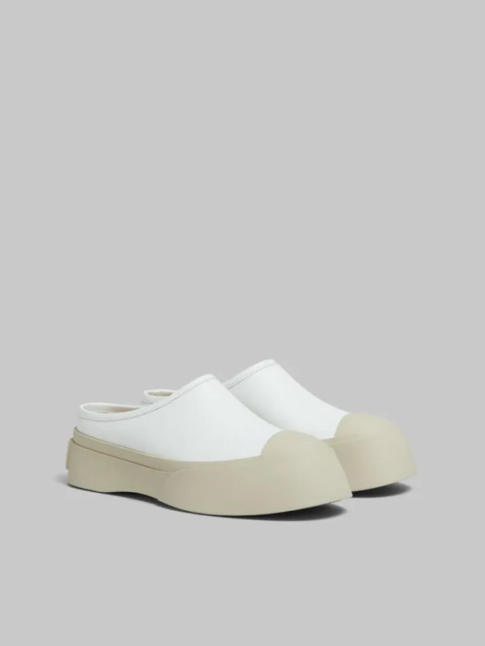 Women Marni Pablo White Leather Pablo Sabot