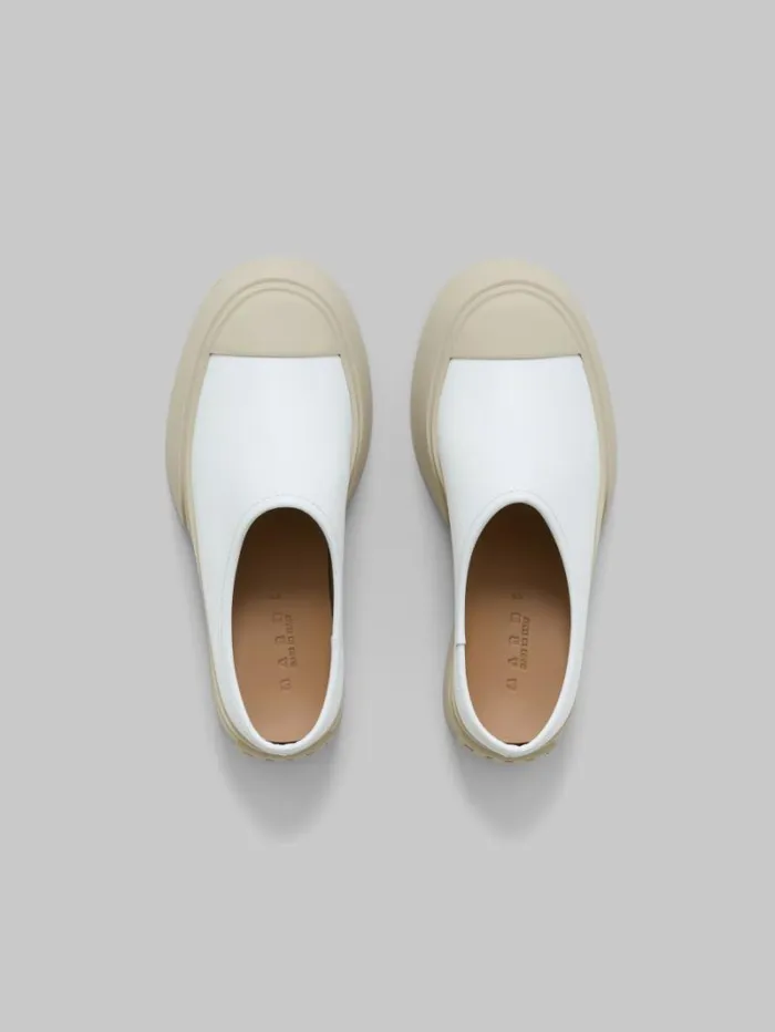 Women Marni Pablo White Leather Pablo Sabot