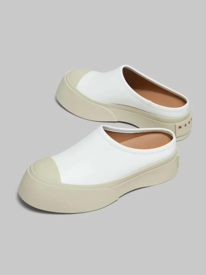 Women Marni Pablo White Leather Pablo Sabot