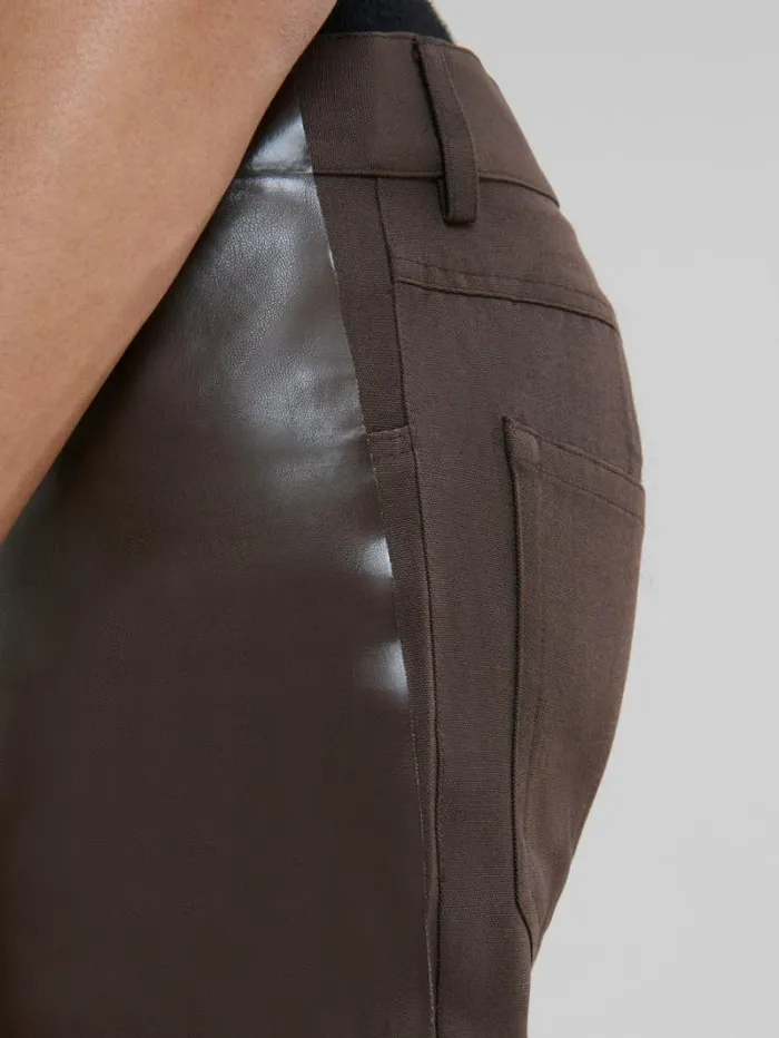 Women Marni Pants Brown Wool And Coated Fabric Trousers