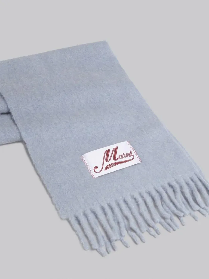 Women Marni Scarves Light Blue Alpaca Scarf