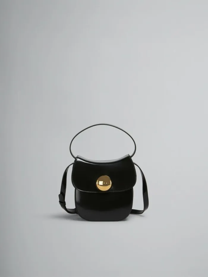 Women Marni Shoulder Bags Black Leather Butterfly Small Handbag