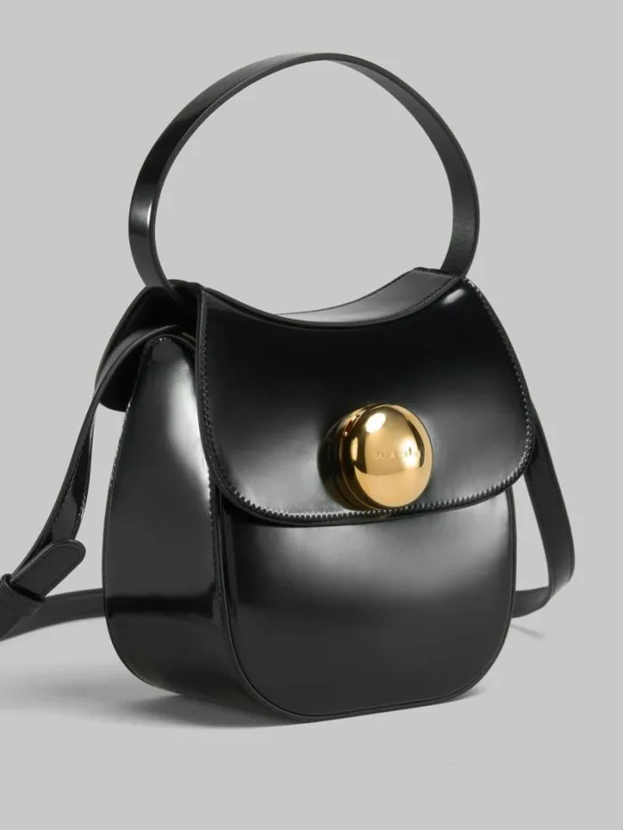 Women Marni Shoulder Bags Black Leather Butterfly Small Handbag