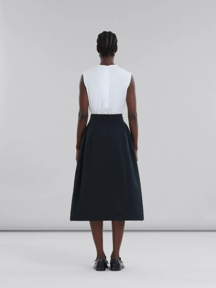 Women Marni Skirts Black Taffeta Pleated Skirt