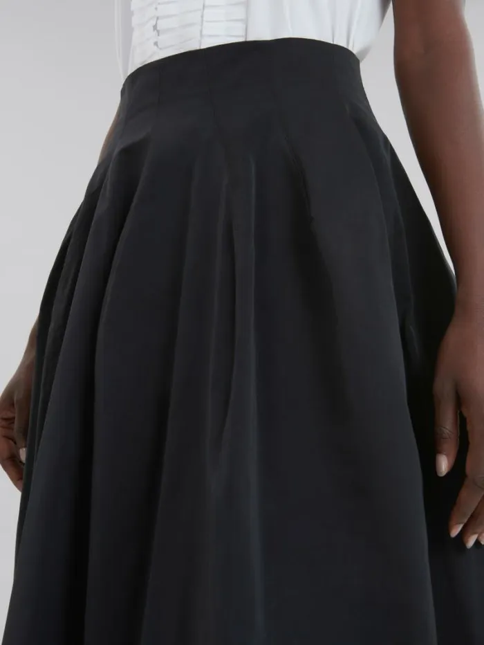 Women Marni Skirts Black Taffeta Pleated Skirt