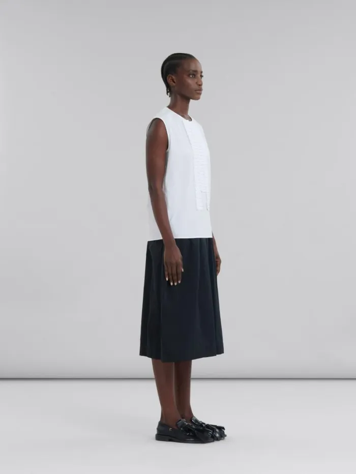 Women Marni Skirts Black Taffeta Pleated Skirt