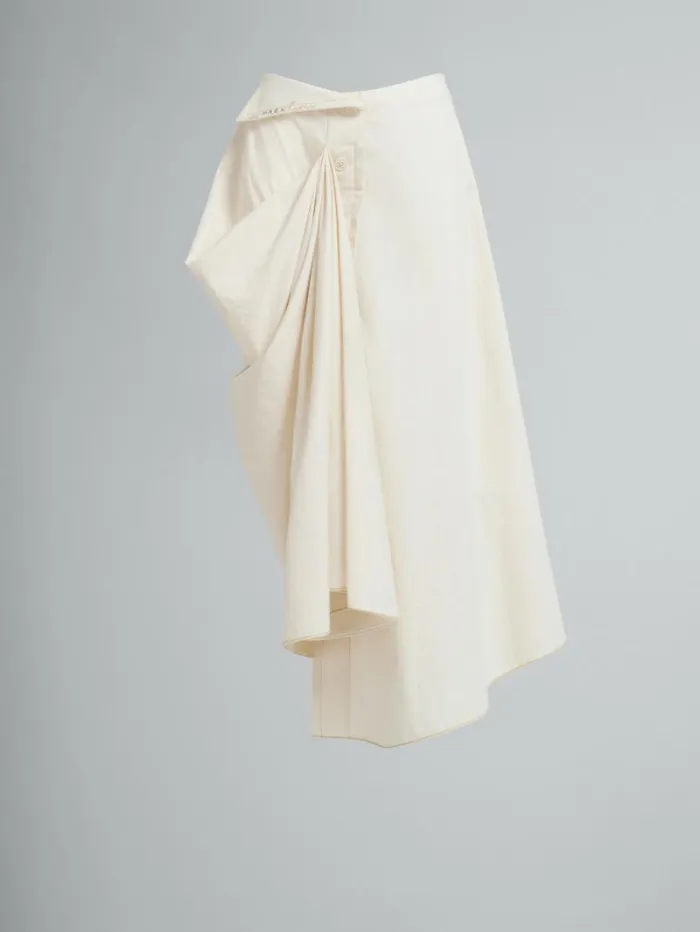 Women Marni Skirts Light Beige Organic Toile Skirt With Jacket Lapels