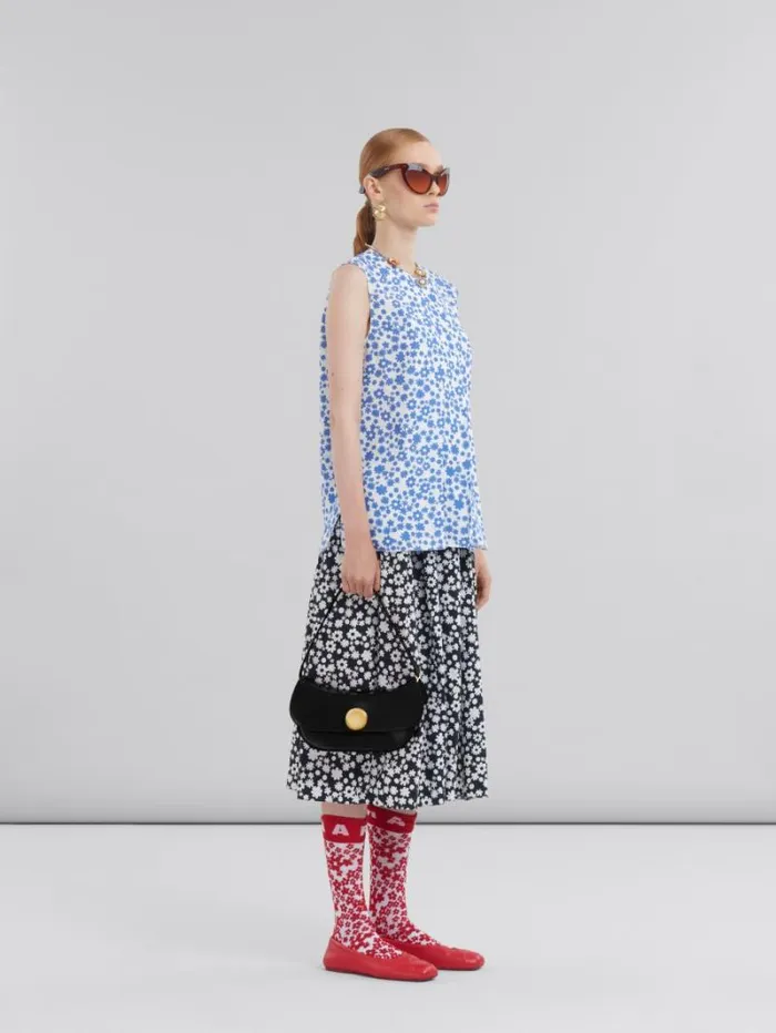 Women Marni Tops and Tshirts Light Blue And White Pop Fields Sleeveless Top