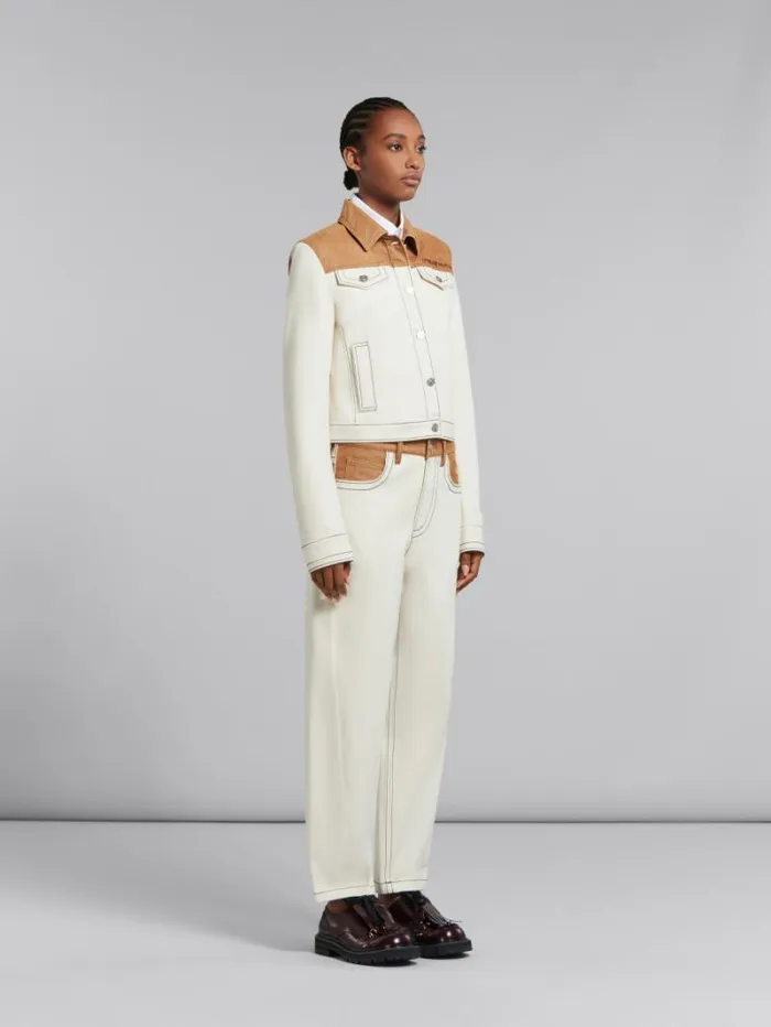 Women Marni Tops and Tshirts White Organic Poplin Shirt With Marni Mending