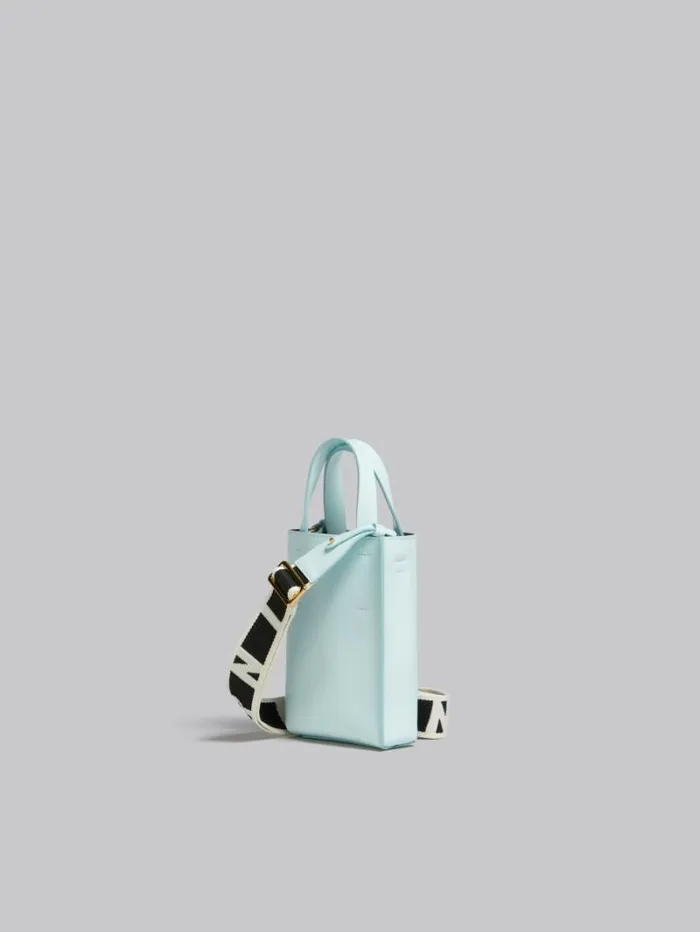 Women Marni Tote Bags Museo Nano Bag In Light Blue Leather