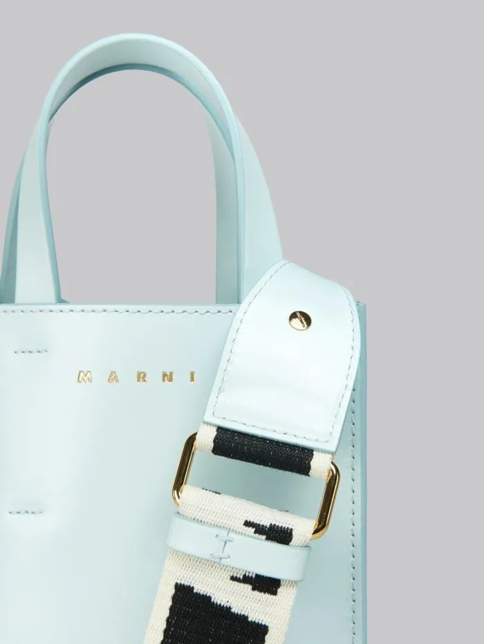 Women Marni Tote Bags Museo Nano Bag In Light Blue Leather