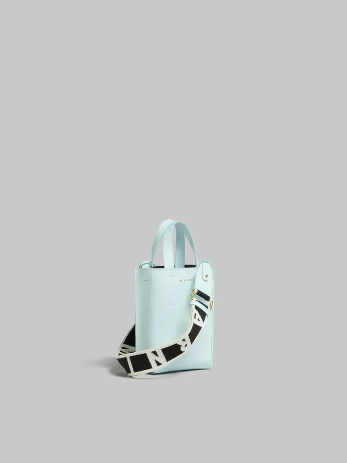 Women Marni Tote Bags Museo Nano Bag In Light Blue Leather