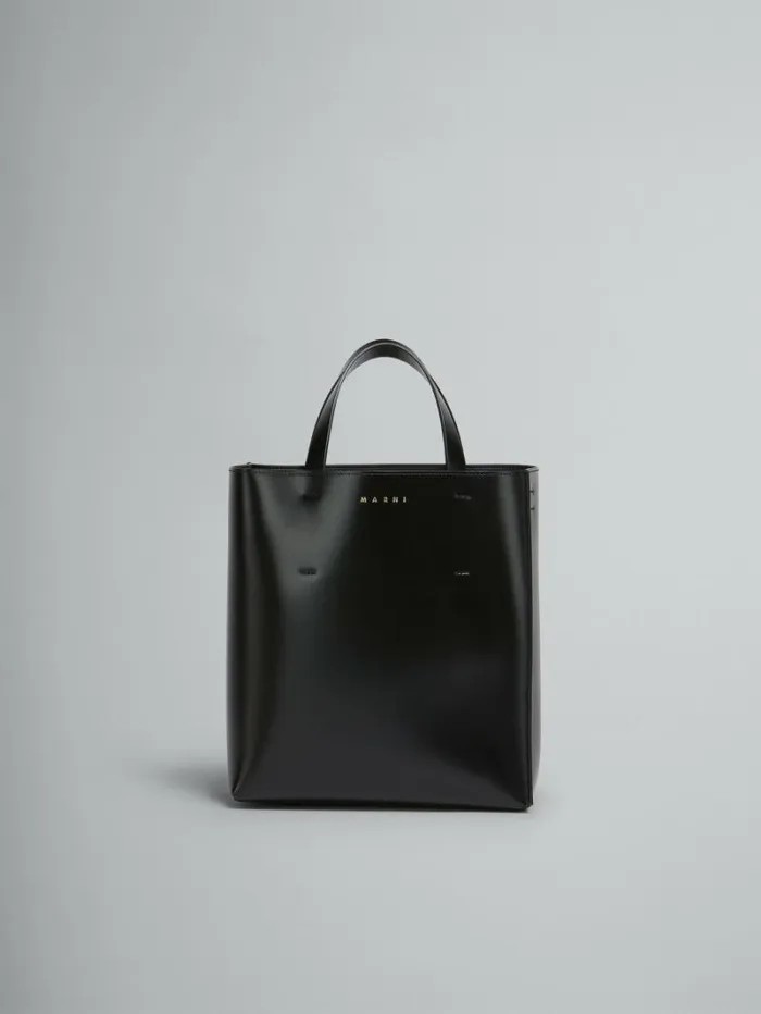 Women Marni Tote Bags Museo Small Bag In Black Leather