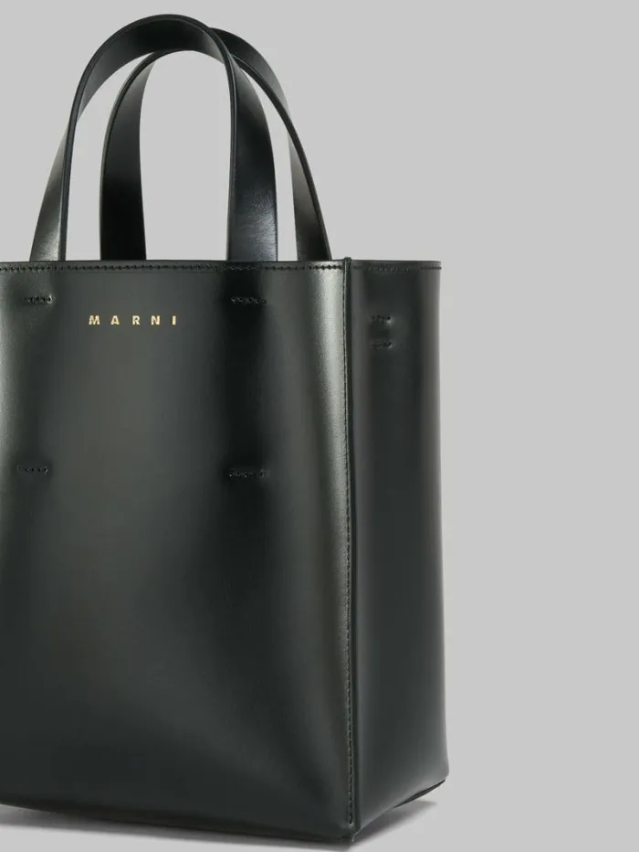 Women Marni Tote Bags Museo Small Bag In Black Leather