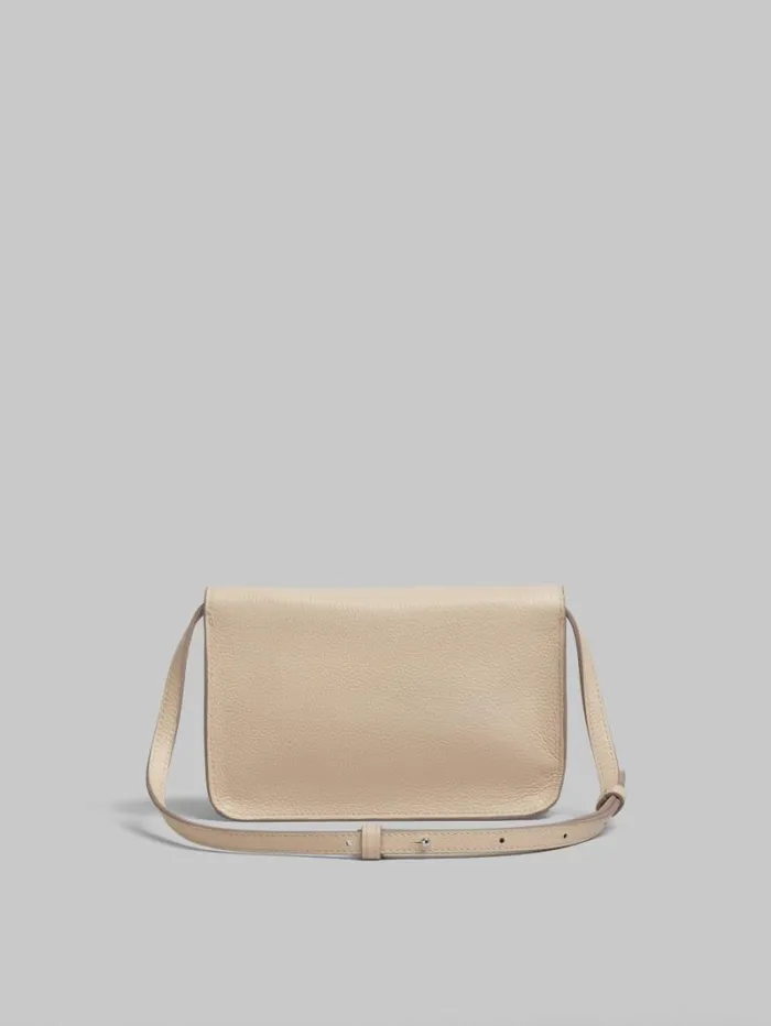 Women Marni Wallets and Small Leather Goods Beige Leather Shoulder Bag With Marni Mending
