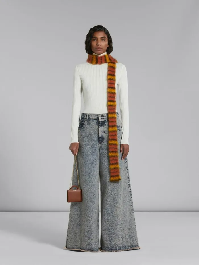 Women Marni Wallets and Small Leather Goods Brown Leather Tropicalia Wallet With Chain Strap