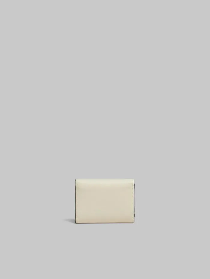 Women Marni Wallets and Small Leather Goods Cream Leather Trunkaroo Trifold Wallet