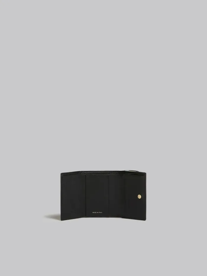 Women Marni Wallets and Small Leather Goods Light Green Beige And White Saffiano Leather TriFold Wallet
