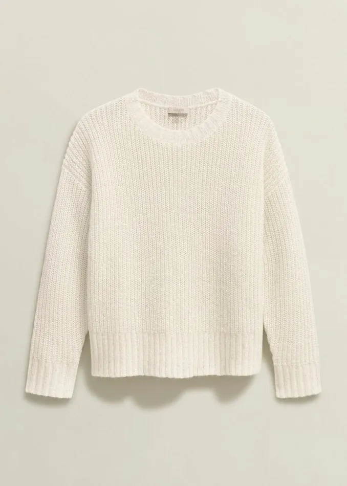 Women Marsha Sequin Jumper With Alpaca Ivory Hobbs Jumpers and Cardigans