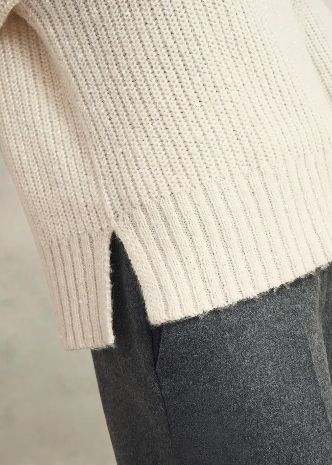 Women Marsha Sequin Jumper With Alpaca Ivory Hobbs Jumpers and Cardigans