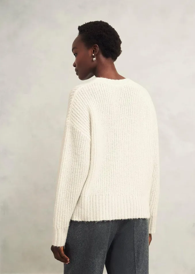 Women Marsha Sequin Jumper With Alpaca Ivory Hobbs Jumpers and Cardigans