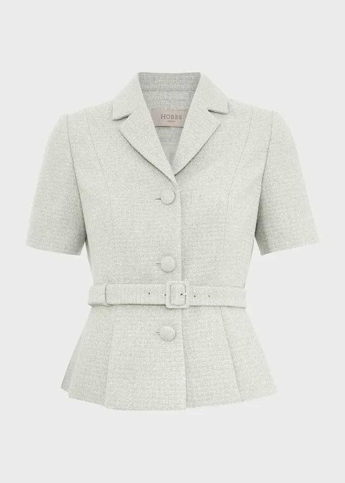 Women Marta Tweed Jacket Sage Green Hobbs Coats and Jackets