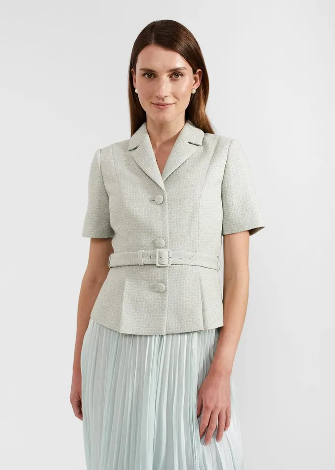 Women Marta Tweed Jacket Sage Green Hobbs Coats and Jackets