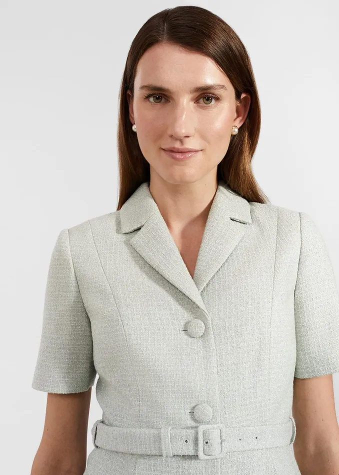 Women Marta Tweed Jacket Sage Green Hobbs Coats and Jackets