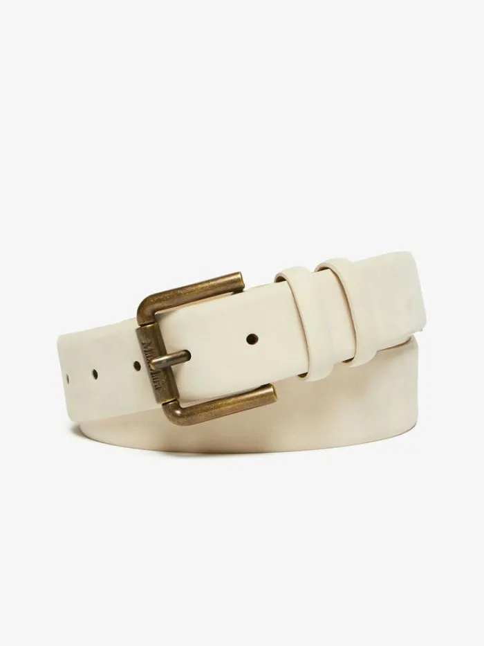 Women Max Mara Belts Nubuck Belt Ivory