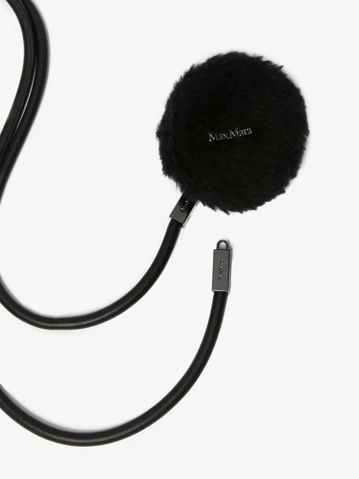 Women Max Mara Belts Tubular Belt With Pompom Black