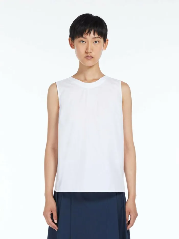 Women Max Mara Blouses Cottonpoplin Top White