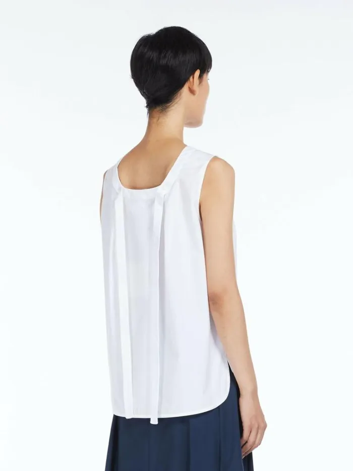 Women Max Mara Blouses Cottonpoplin Top White