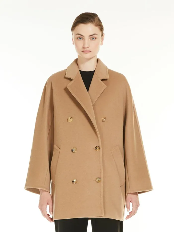 Women Max Mara Coats 101801 Short Icon Coat Camel